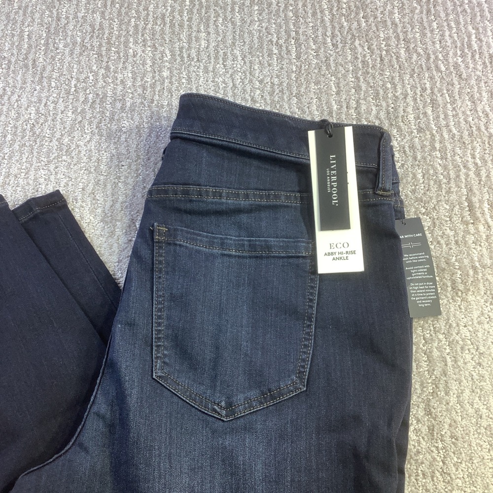 Liverpool Eco Abby Hi Rise Ankle Jeans Dark Wash Womens Size 14W NWT‎